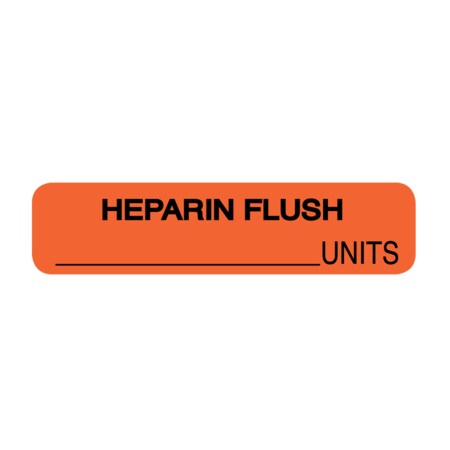 Nevs Label, Heparin Flush_units 5/16 x 1-1/4 Flr Red w/Black SANTW-0070